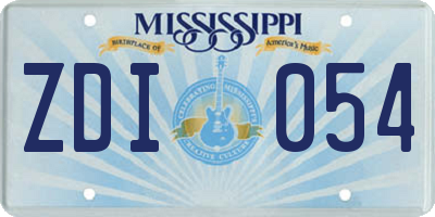 MS license plate ZDI054