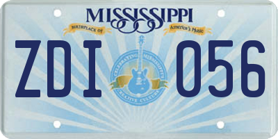 MS license plate ZDI056