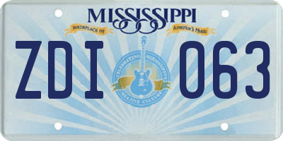 MS license plate ZDI063