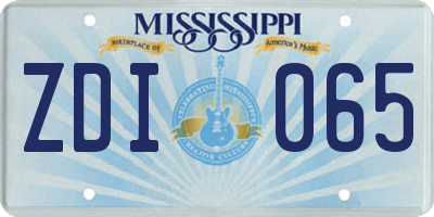 MS license plate ZDI065