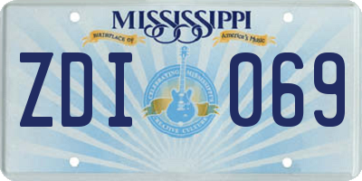 MS license plate ZDI069