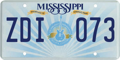 MS license plate ZDI073
