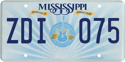 MS license plate ZDI075