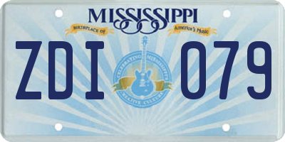 MS license plate ZDI079