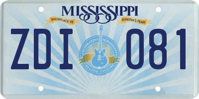 MS license plate ZDI081