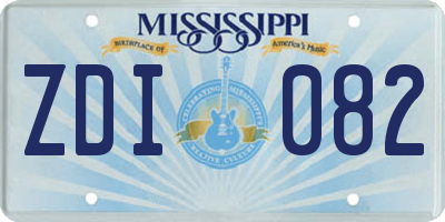 MS license plate ZDI082