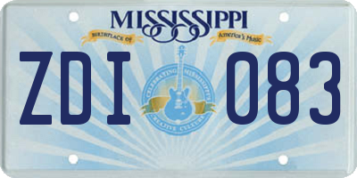 MS license plate ZDI083