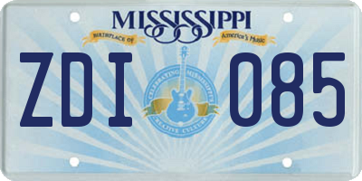 MS license plate ZDI085