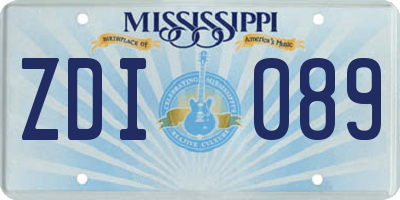 MS license plate ZDI089