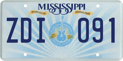 MS license plate ZDI091