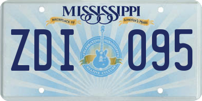 MS license plate ZDI095