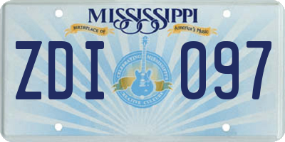 MS license plate ZDI097