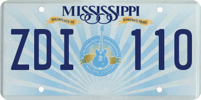 MS license plate ZDI110