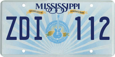 MS license plate ZDI112