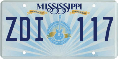 MS license plate ZDI117