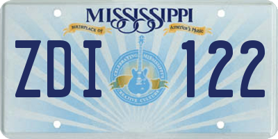 MS license plate ZDI122