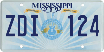 MS license plate ZDI124