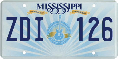 MS license plate ZDI126