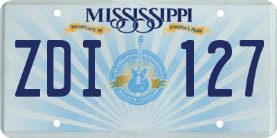 MS license plate ZDI127