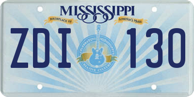 MS license plate ZDI130