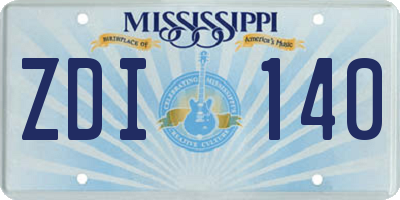 MS license plate ZDI140