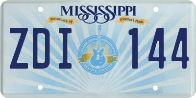 MS license plate ZDI144
