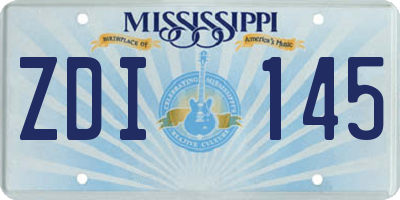 MS license plate ZDI145