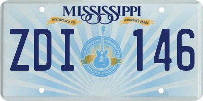 MS license plate ZDI146