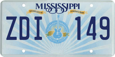 MS license plate ZDI149