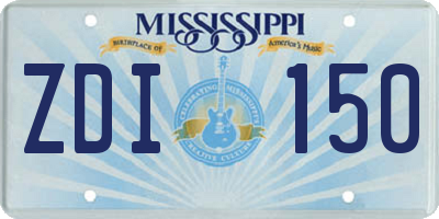 MS license plate ZDI150