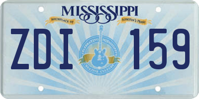 MS license plate ZDI159