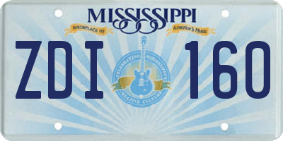 MS license plate ZDI160