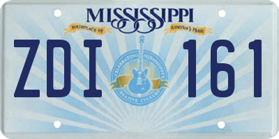 MS license plate ZDI161
