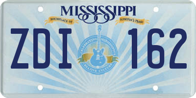 MS license plate ZDI162