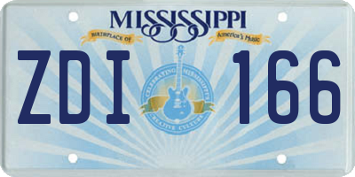 MS license plate ZDI166