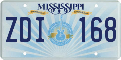 MS license plate ZDI168