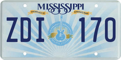 MS license plate ZDI170