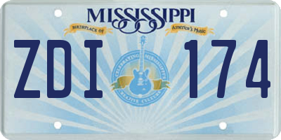 MS license plate ZDI174