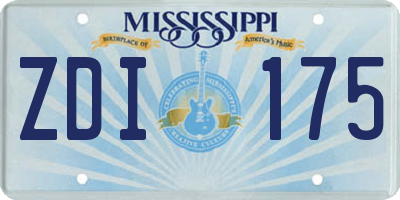 MS license plate ZDI175