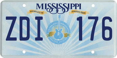 MS license plate ZDI176