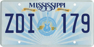 MS license plate ZDI179