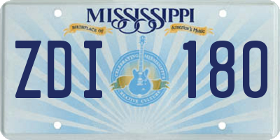 MS license plate ZDI180