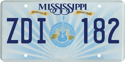 MS license plate ZDI182