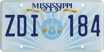 MS license plate ZDI184