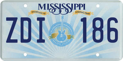 MS license plate ZDI186