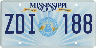 MS license plate ZDI188