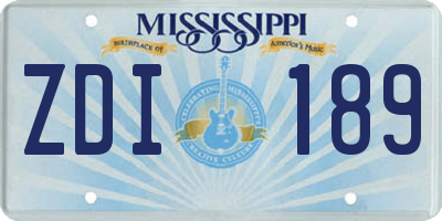 MS license plate ZDI189