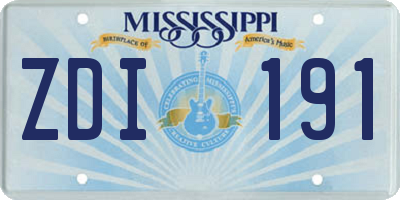 MS license plate ZDI191