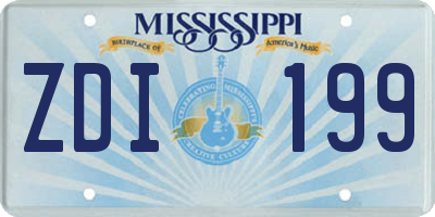 MS license plate ZDI199