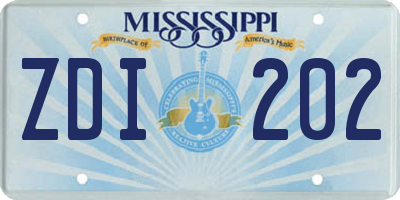 MS license plate ZDI202